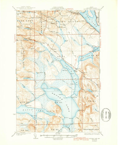 United States Geological Survey Square Lake, ME (1931, 62500-Scale) digital map