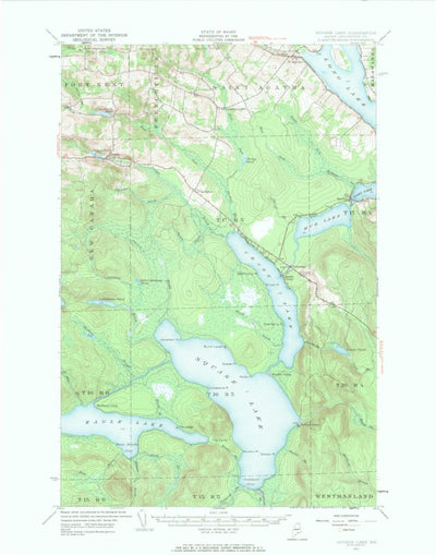 United States Geological Survey Square Lake, ME (1953, 62500-Scale) digital map