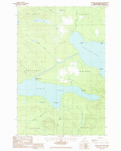 United States Geological Survey Square Lake West, ME (1986, 24000-Scale) digital map
