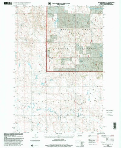 United States Geological Survey Square Top Butte, SD (1998, 24000-Scale) digital map