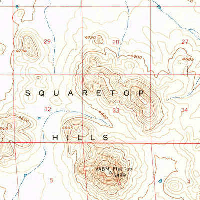United States Geological Survey Square Top Hills, AZ (1958, 62500-Scale) digital map