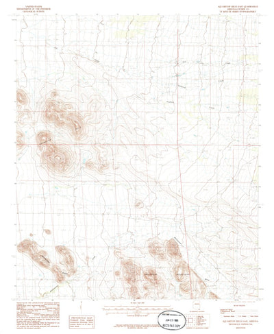 United States Geological Survey Squaretop Hills East, AZ (1986, 24000-Scale) digital map