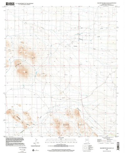 United States Geological Survey Squaretop Hills East, AZ (1996, 24000-Scale) digital map