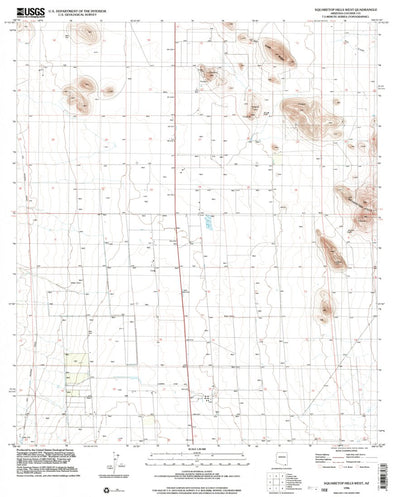 United States Geological Survey Squaretop Hills West, AZ (1996, 24000-Scale) digital map