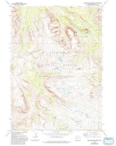 United States Geological Survey Squaretop Mountain, WY (1968, 24000-Scale) digital map