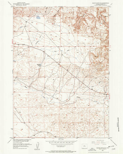 United States Geological Survey Squaw Butte NE, WY (1952, 24000-Scale) digital map