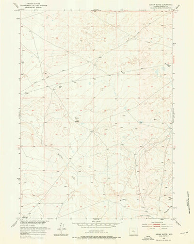 United States Geological Survey Squaw Butte, WY (1952, 24000-Scale) digital map