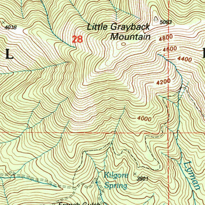 United States Geological Survey Squaw Lakes, OR-CA (1996, 24000-Scale) digital map