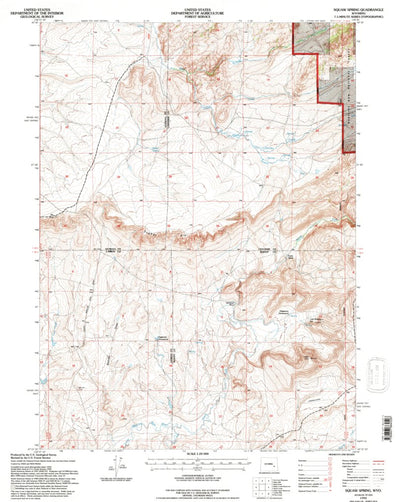 United States Geological Survey Squaw Spring, WY (1992, 24000-Scale) digital map