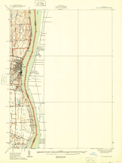 United States Geological Survey St. Clair, MI (1939, 24000-Scale) digital map