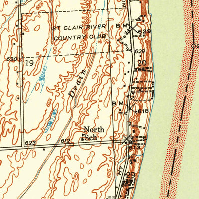 United States Geological Survey St. Clair, MI (1939, 24000-Scale) digital map