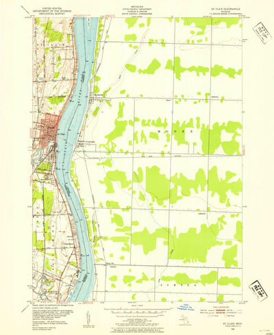 United States Geological Survey St. Clair, MI (1952, 24000-Scale) digital map