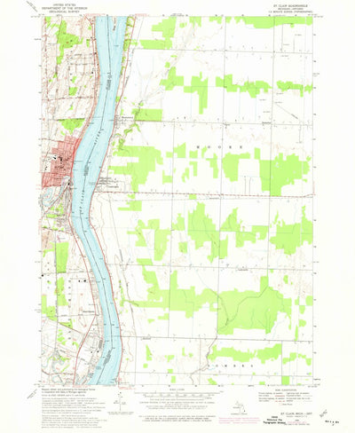 United States Geological Survey St. Clair, MI (1968, 24000-Scale) digital map