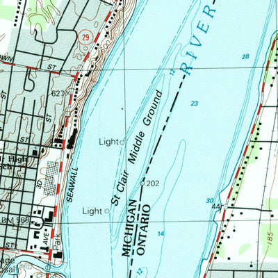 United States Geological Survey St. Clair, MI (1991, 24000-Scale) digital map