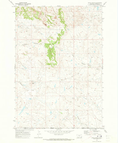 United States Geological Survey Stack Rocks, MT-WY (1970, 24000-Scale) digital map