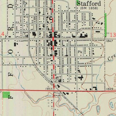 United States Geological Survey Stafford, KS (1971, 24000-Scale) digital map