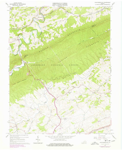 United States Geological Survey Staffordsville, VA (1965, 24000-Scale) digital map