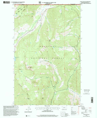 United States Geological Survey Stahl Peak, MT (1997, 24000-Scale) digital map