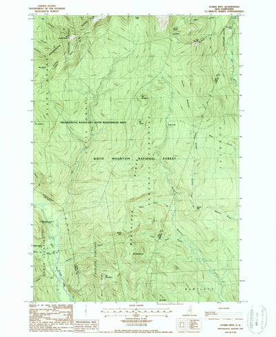 United States Geological Survey Stairs Mountain, NH (1987, 24000-Scale) digital map