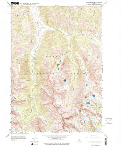 United States Geological Survey Standhope Peak, ID (1967, 24000-Scale) digital map