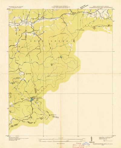 United States Geological Survey Standingstone Mountain, SC-NC (1935, 24000-Scale) digital map