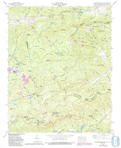 United States Geological Survey Standingstone Mountain, SC-NC (1965, 24000-Scale) digital map