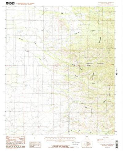 United States Geological Survey Stanford Canyon, AZ (1986, 24000-Scale) digital map