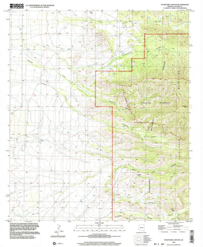 United States Geological Survey Stanford Canyon, AZ (1996, 24000-Scale) digital map