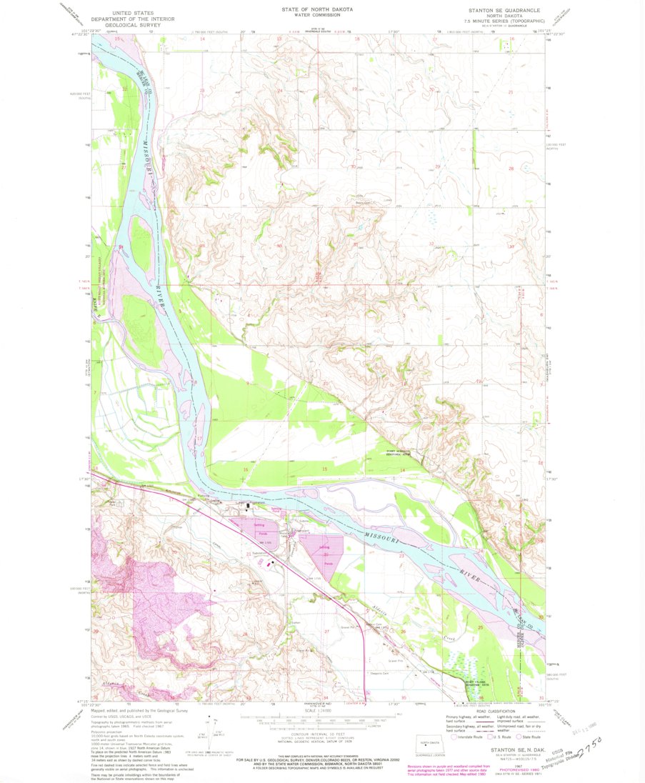 Stanton Ridge Map Stanton SE, ND (1967, 24000-Scale) Map by United States Geological ...