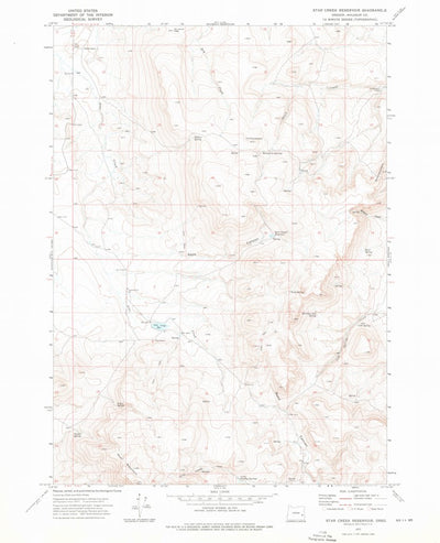 United States Geological Survey Star Creek Reservoir, OR (1972, 24000-Scale) digital map
