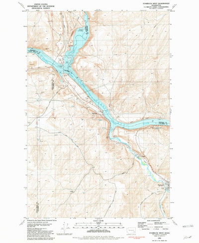 United States Geological Survey Starbuck West, WA (1981, 24000-Scale) digital map