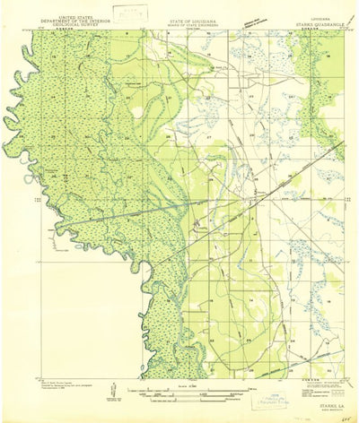 United States Geological Survey Starks, LA-TX (1947, 31680-Scale) digital map