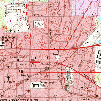 United States Geological Survey Starkville, MS (1965, 24000-Scale) digital map
