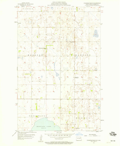 United States Geological Survey Starkweather SE, ND (1957, 24000-Scale) digital map