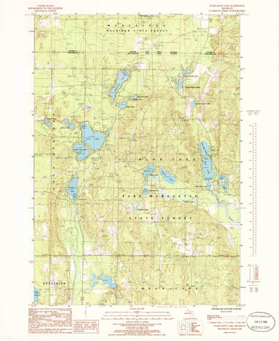 United States Geological Survey Starvation Lake, MI (1985, 24000-Scale) digital map