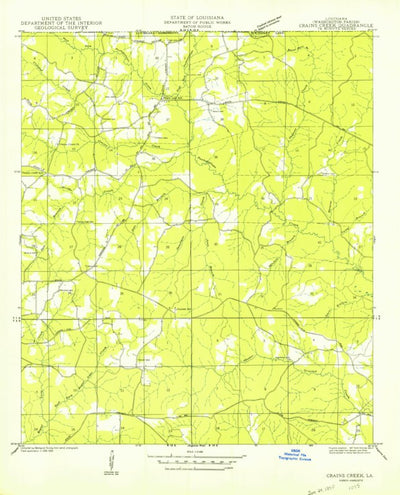 United States Geological Survey State Line, LA (1950, 31680-Scale) digital map