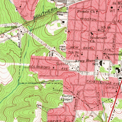 United States Geological Survey Statesville West, NC (1969, 24000-Scale) digital map