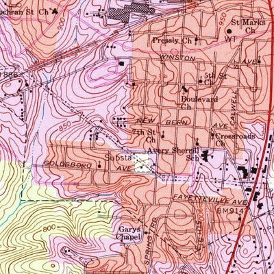 United States Geological Survey Statesville West, NC (1993, 24000-Scale) digital map