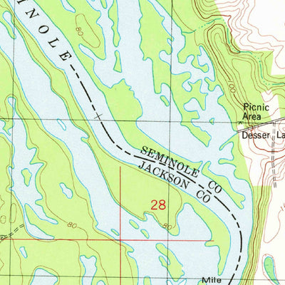 United States Geological Survey Steam Mill, GA-FL (1982, 24000-Scale) digital map