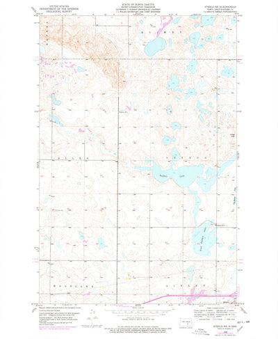 United States Geological Survey Steele NE, ND (1952, 24000-Scale) digital map