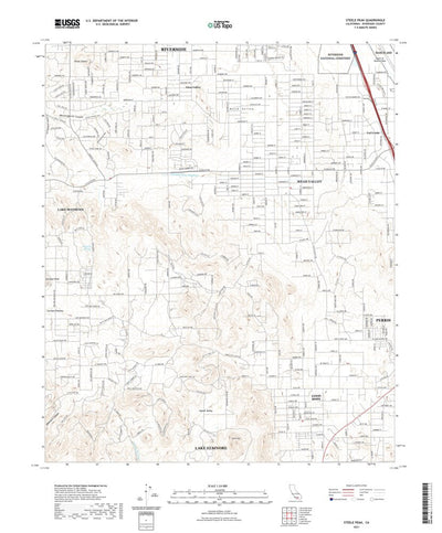 United States Geological Survey Steele Peak, CA (2021, 24000-Scale) digital map