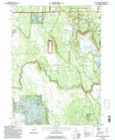 United States Geological Survey Steele Swamp, CA-OR (1993, 24000-Scale) digital map