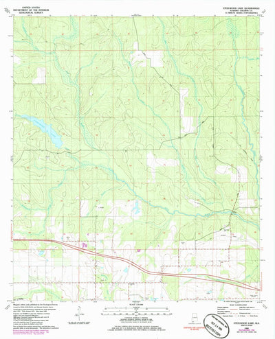 United States Geological Survey Steelwood Lake, AL (1980, 24000-Scale) digital map