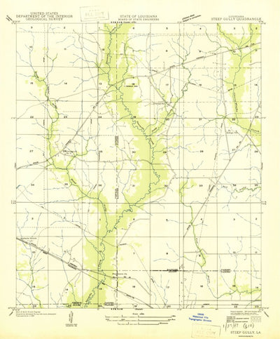 United States Geological Survey Steep Gully, LA (1947, 31680-Scale) digital map