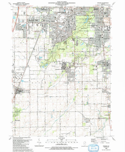 United States Geological Survey Steger, IL (1990, 24000-Scale) digital map