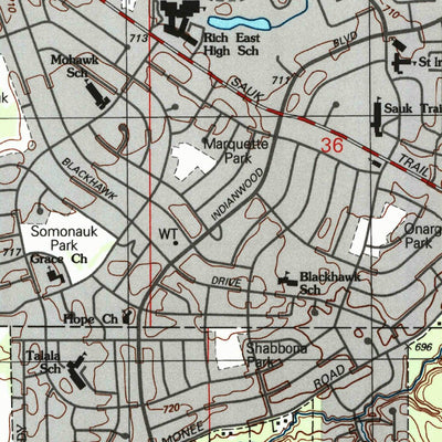 United States Geological Survey Steger, IL (1998, 24000-Scale) digital map