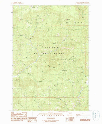 United States Geological Survey Steins Pillar, OR (1990, 24000-Scale) digital map