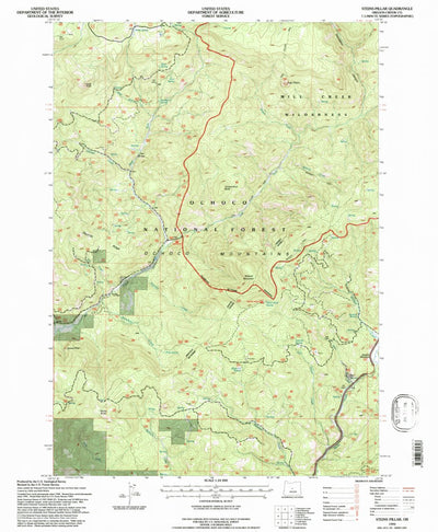 United States Geological Survey Steins Pillar, OR (1992, 24000-Scale) digital map