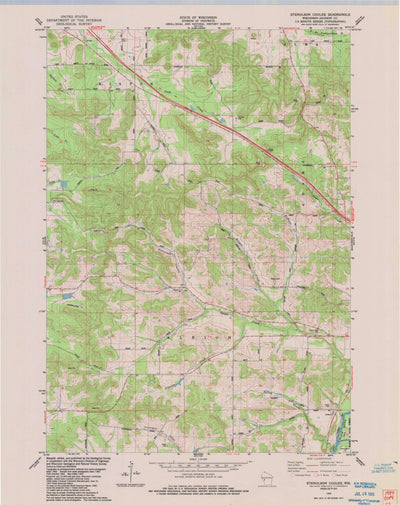 United States Geological Survey Stenulson Coulee, WI (1984, 24000-Scale) digital map