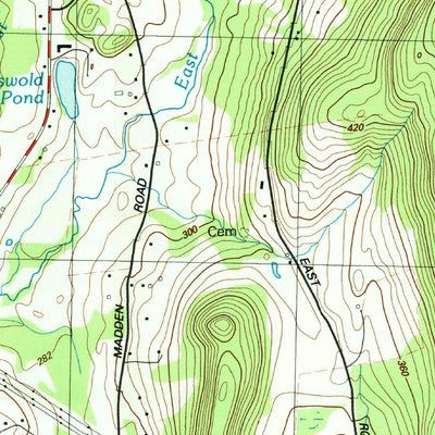 United States Geological Survey Stephentown Center, MA-NY (1988, 25000-Scale) digital map